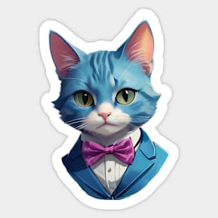 Fancy Cat with Bowtie no.8 Sticker